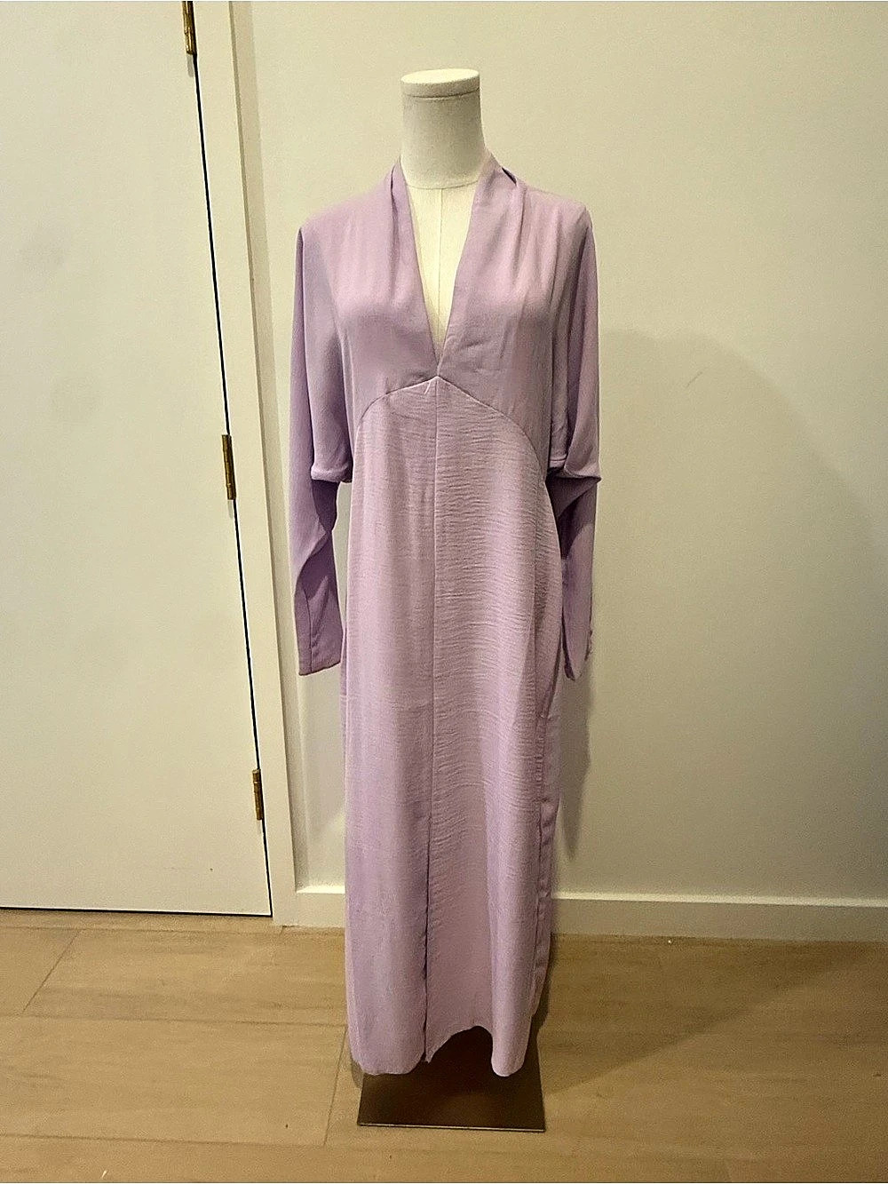 ASOS DESIGN Lilac Plunge Draped Sleeve Maxi Dress US 8